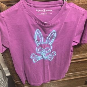 Psycho Bunny Purple Short Sleeve Tee Casual Cotton Blend